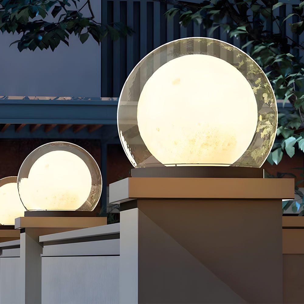 Amby Bubble Lunar Landscape Globe Steel Outdoor Lantern Light