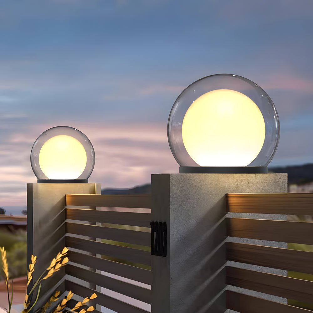 Amby Bubble Lunar Landscape Globe Steel Outdoor Lantern Light