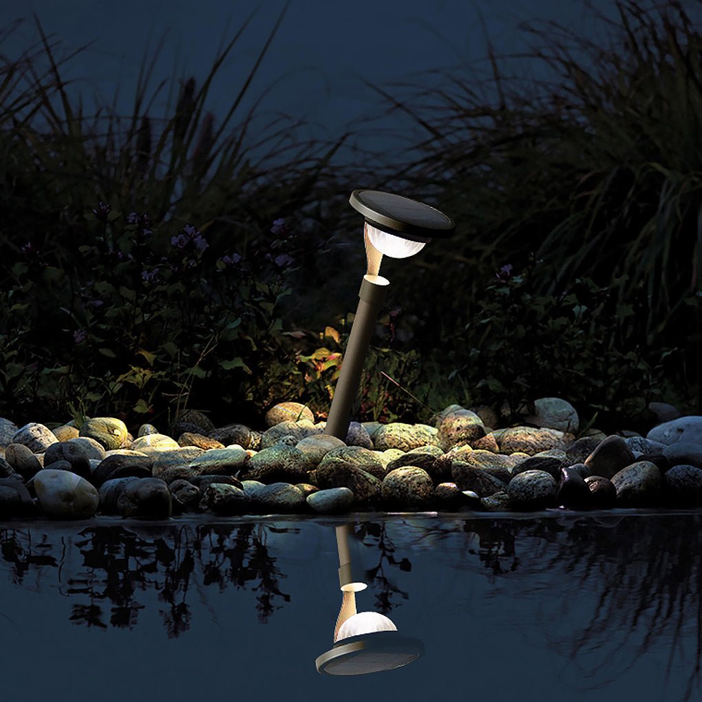Myrtle Conical Floating Top Solar Steel Outdoor Pathway Lamp