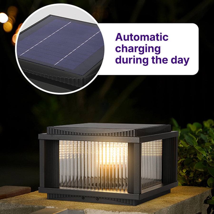 Strge Retro Style Outdoor Pillar Solar Lights