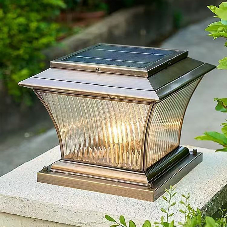 Counse Copper European style Glass Outdoor Pillar Light