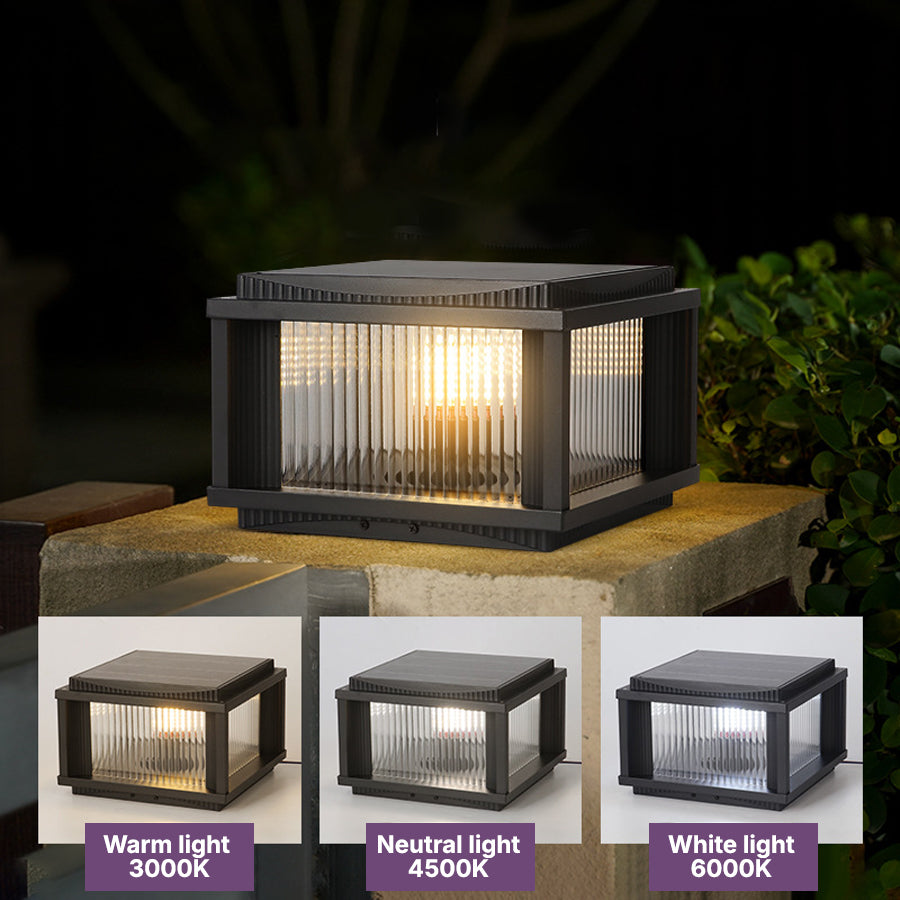 Strge Retro Style Outdoor Pillar Solar Lights