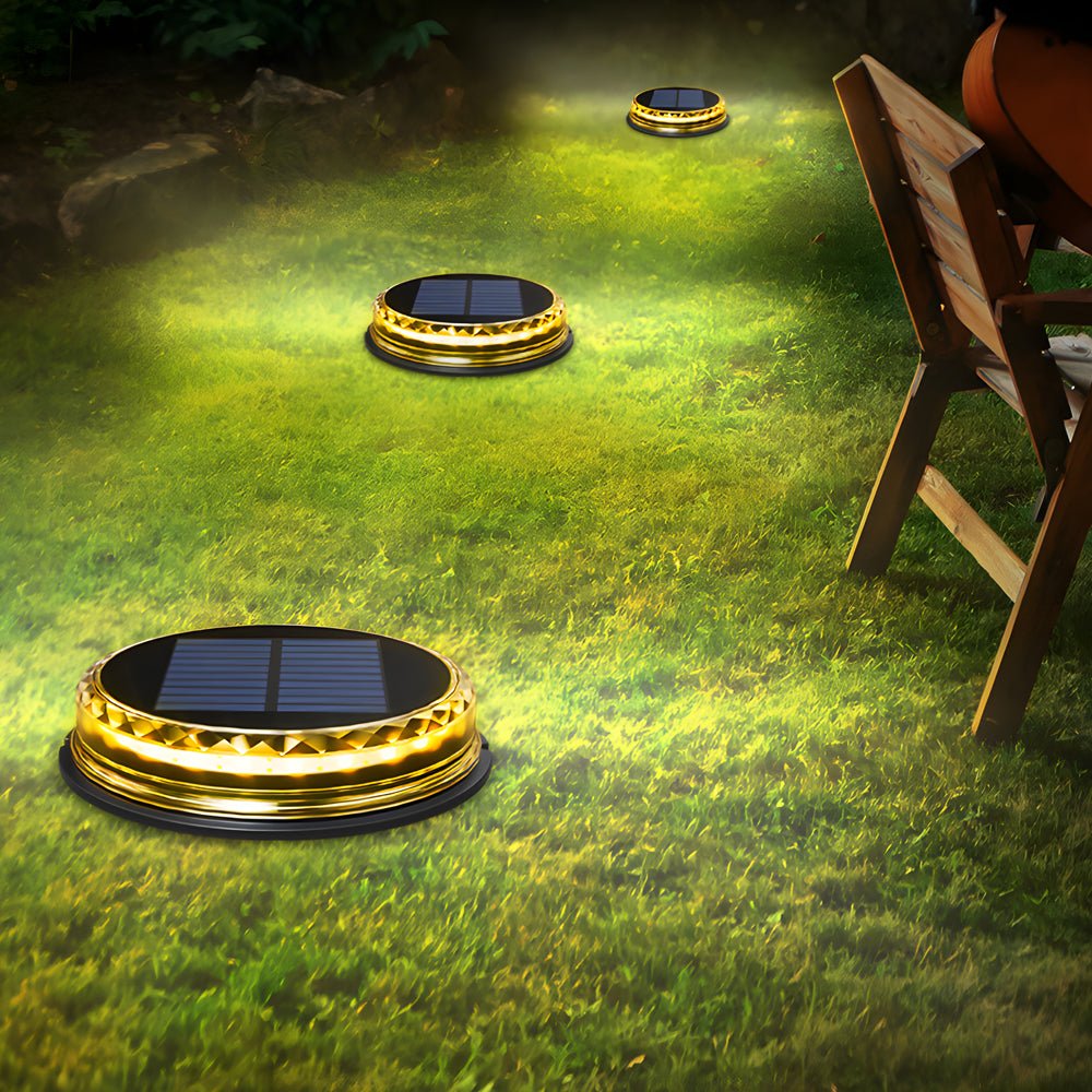 Eudoray Solar-Powered LED Disc Plastic Outdoor Pathway Lighting
