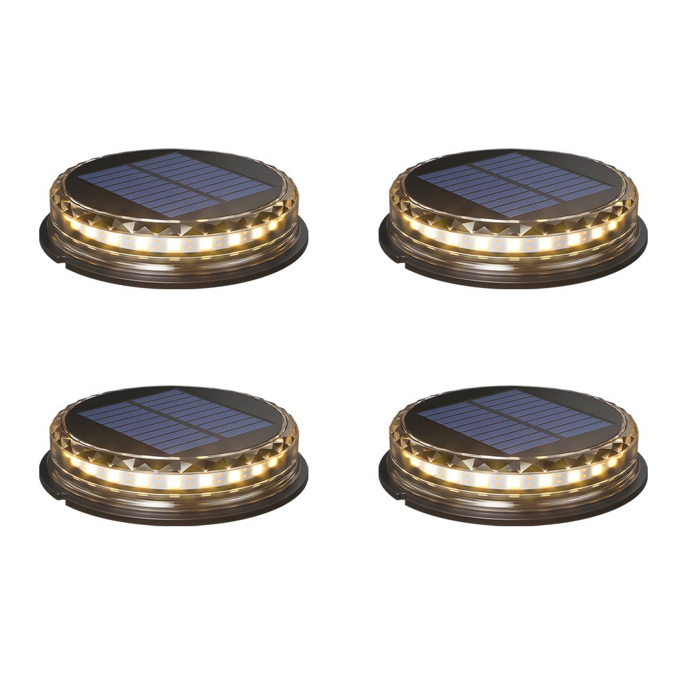 Eudoray Solar-Powered LED Disc Plastic Outdoor Pathway Lighting