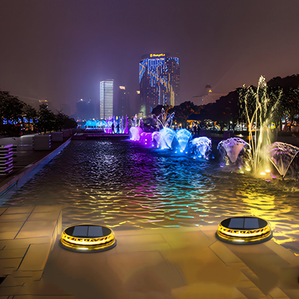Eudoray Solar-Powered LED Disc Plastic Outdoor Pathway Lighting