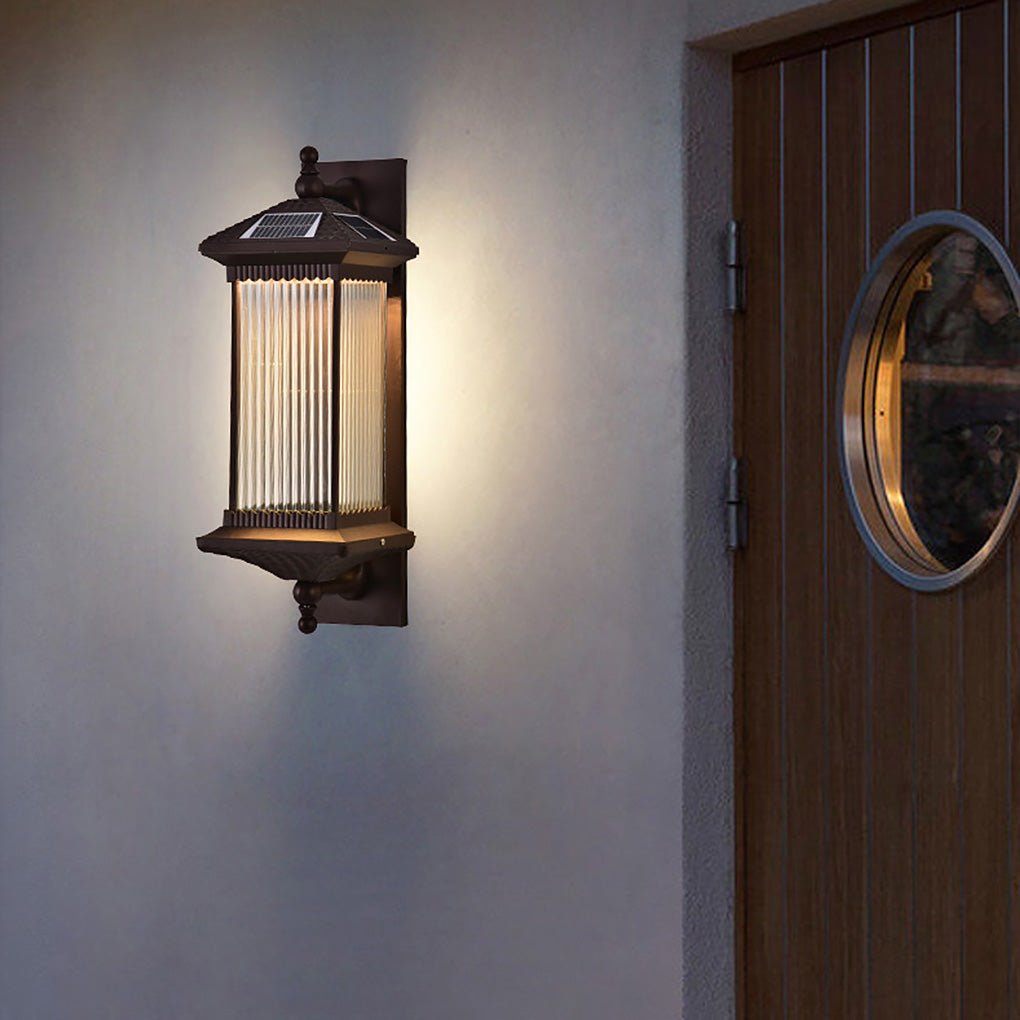 Helen Vintage Striped Retro Glass Outdoor Lights