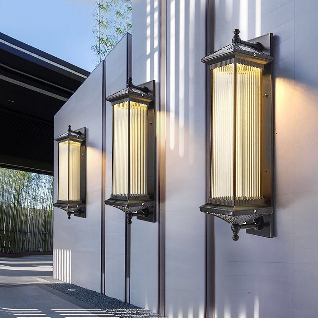 Helen Vintage Striped Retro Glass Outdoor Lights