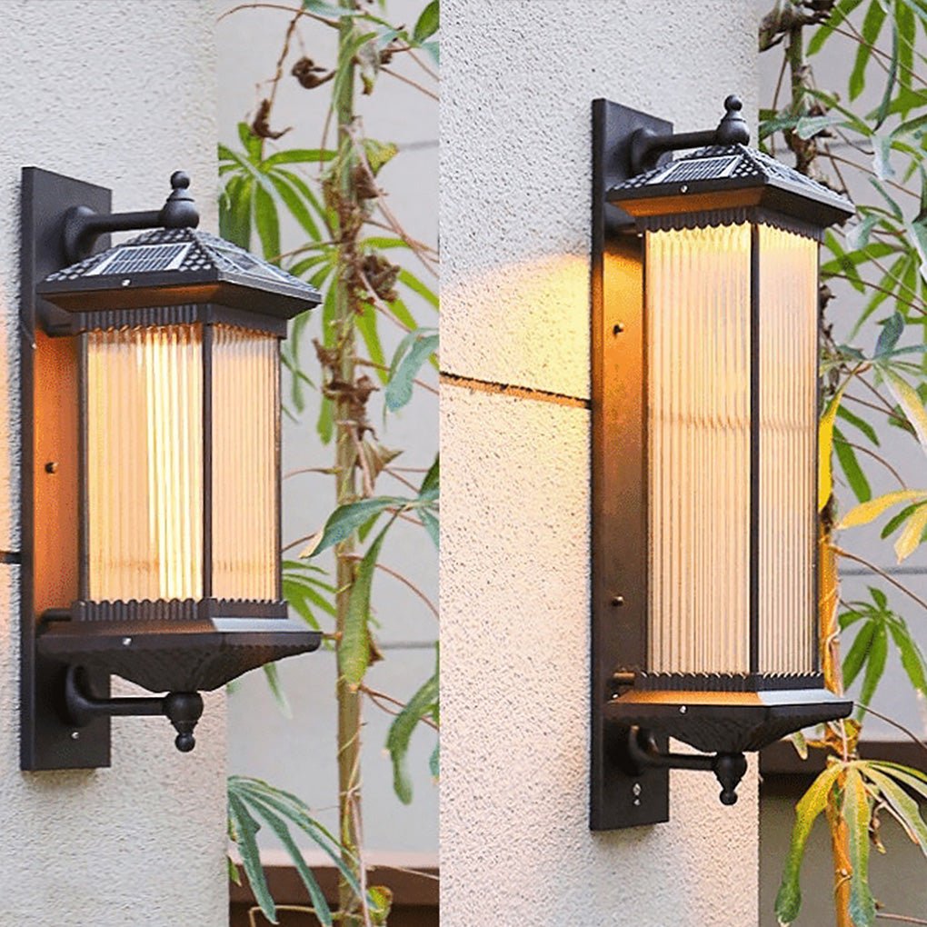Helen Vintage Striped Retro Glass Outdoor Lights