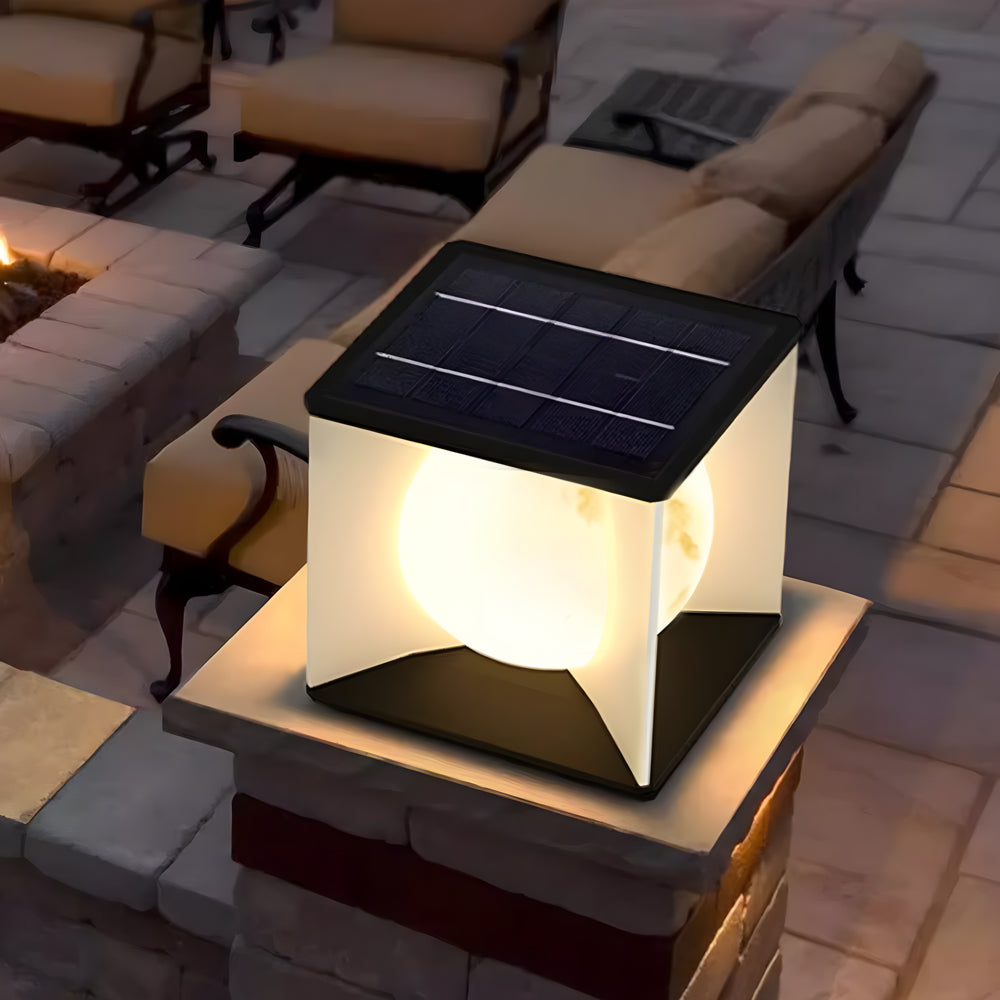 Panora Square Lampshade Steel Outdoor Pillar lights