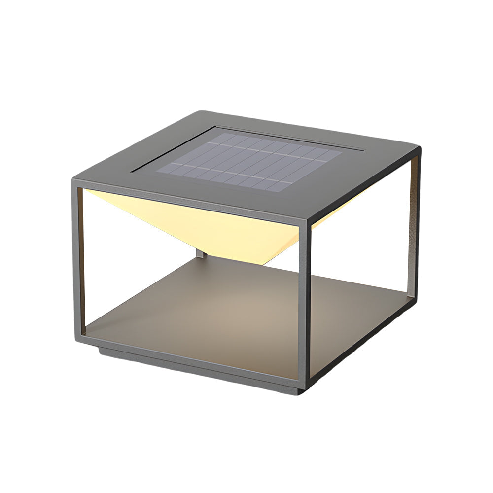 Ezran Square Stainless Steel Outdoor Pillar Light