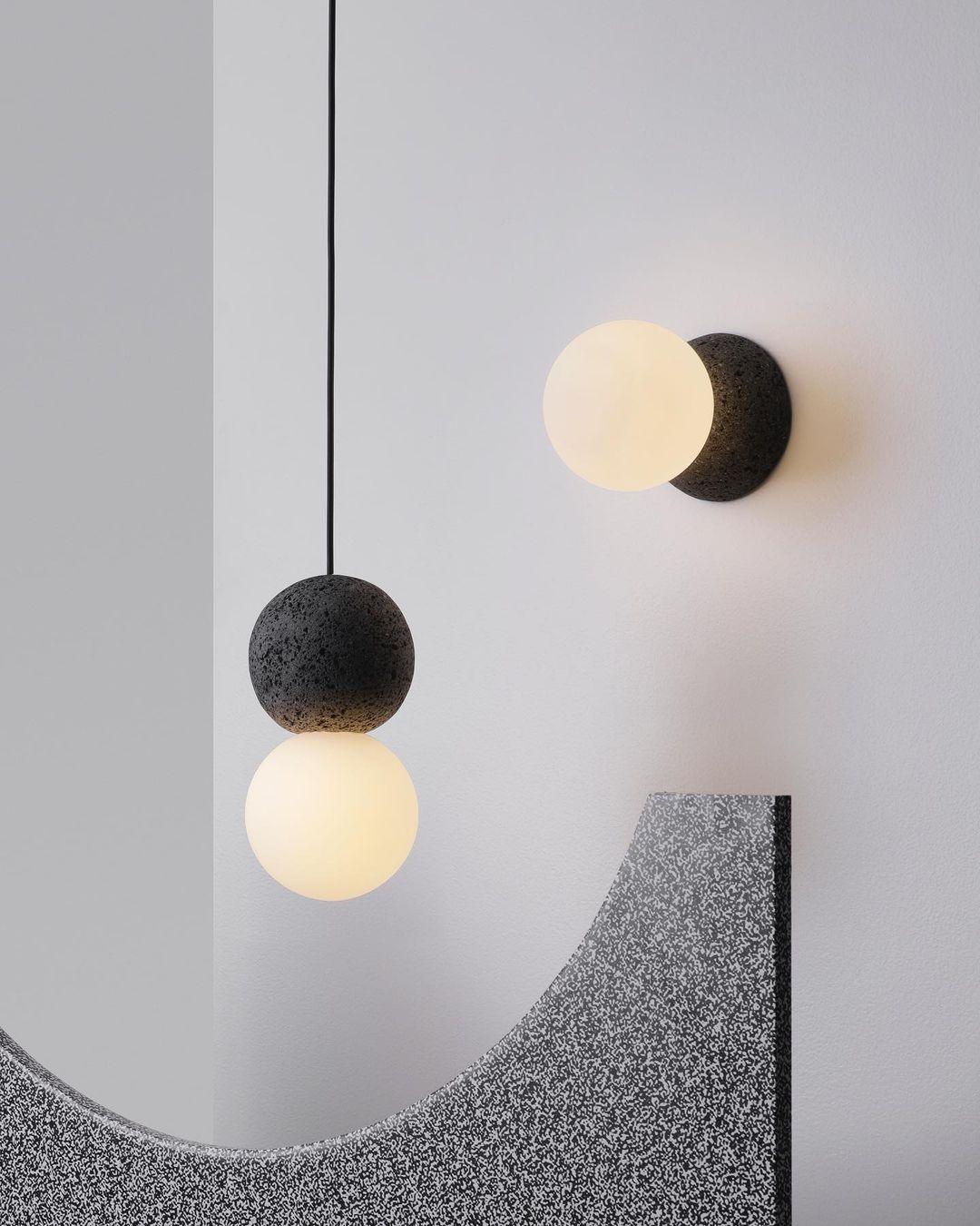 Lustra Wall Lamp Concrete Opal Glass-Neutral Decor