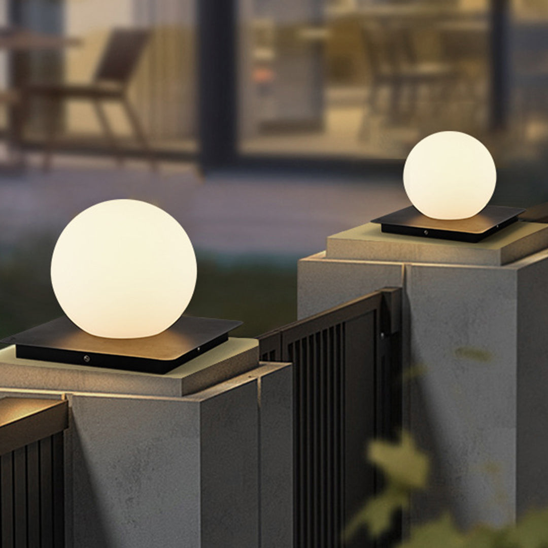 Nathania Lampshade Modern Steel Outdoor Pillar Lights