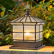Oneaa Classic Glass Outdoor Pillar Post Light