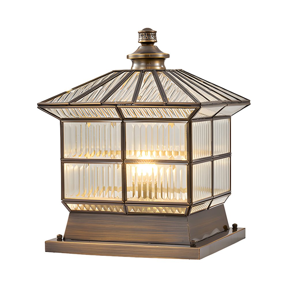 Oneaa Classic Glass Outdoor Pillar Post Light