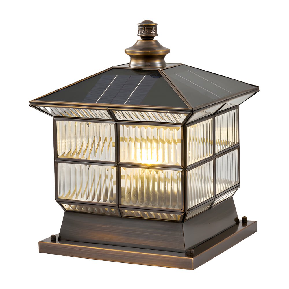 Oneaa Classic Glass Outdoor Pillar Post Light