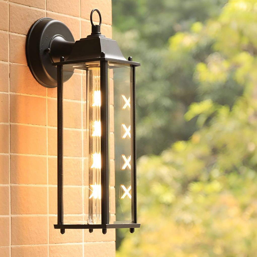 Opheli Square Glass Outdoor Sconce Wall Lights