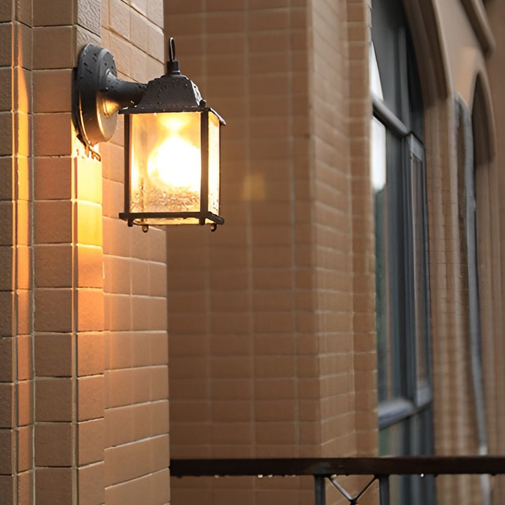 Opheli Square Glass Outdoor Sconce Wall Lights