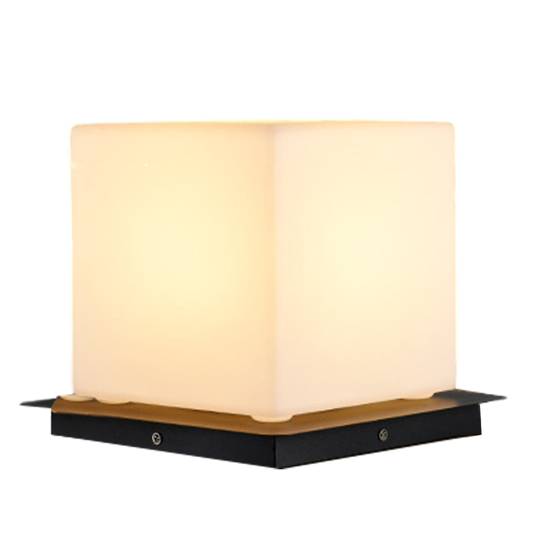 Nathania Lampshade Modern Steel Outdoor Pillar Lights