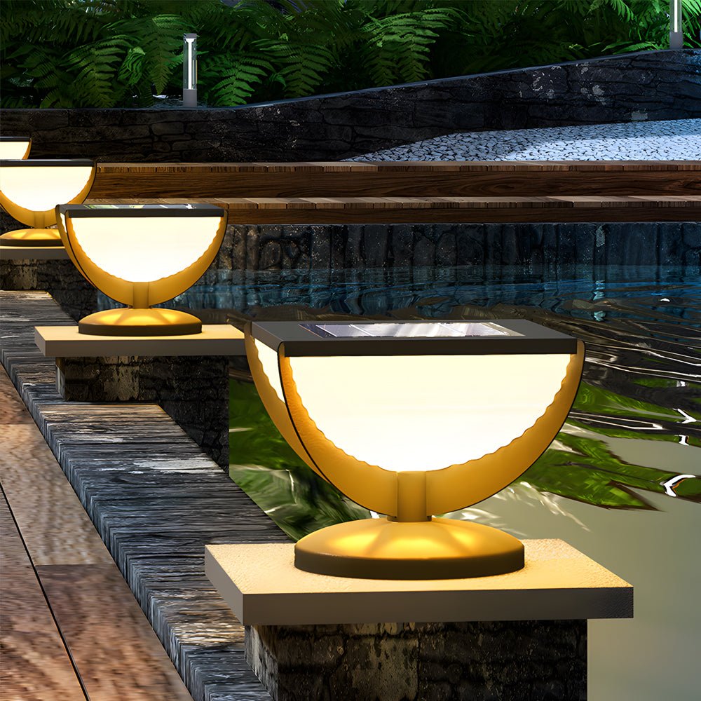 Lorali Solar Post Fence Column Head Sreel Outdoor Pillar Light