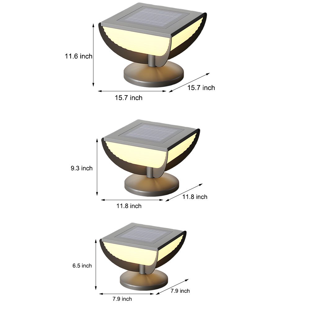 Lorali Solar Post Fence Column Head Sreel Outdoor Pillar Light