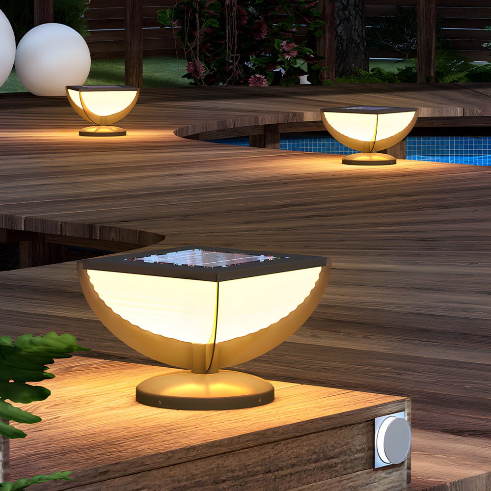 Lorali Solar Post Fence Column Head Sreel Outdoor Pillar Light
