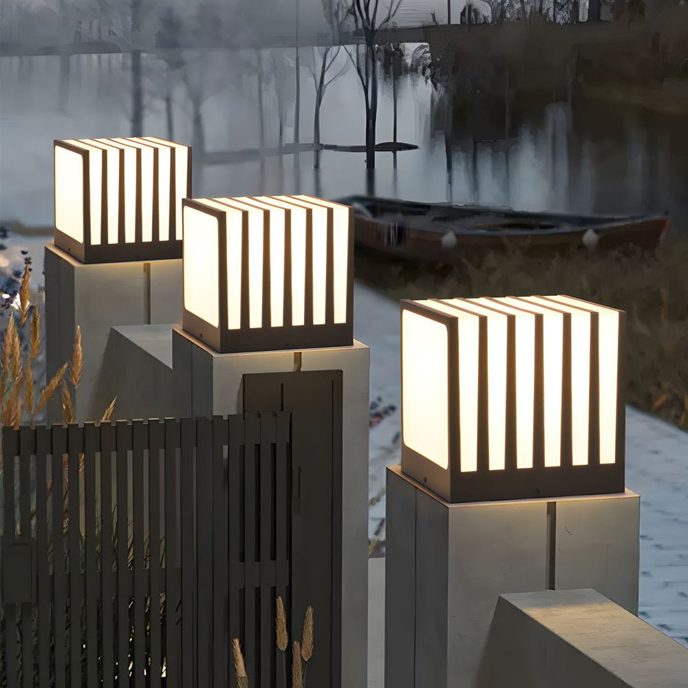 Lulu Square Column Outdoor Fence Post Light