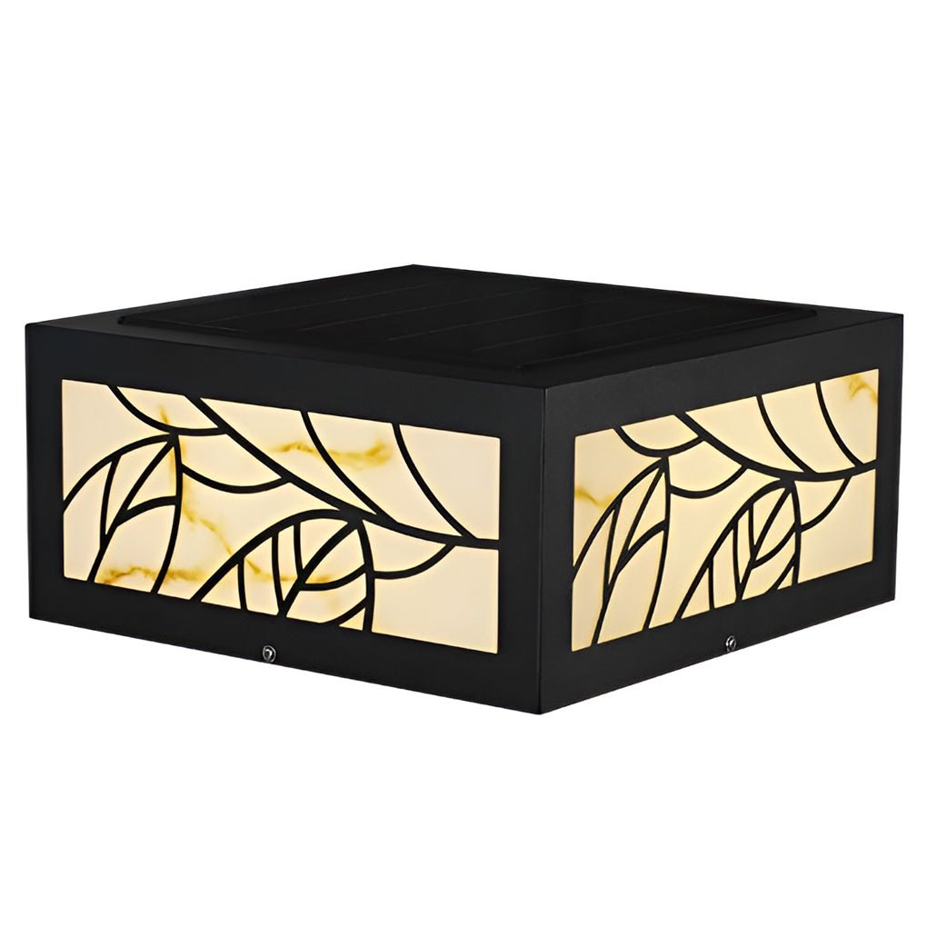 Rachel Square Modern Deck Post Marble Outdoor Pillar Light