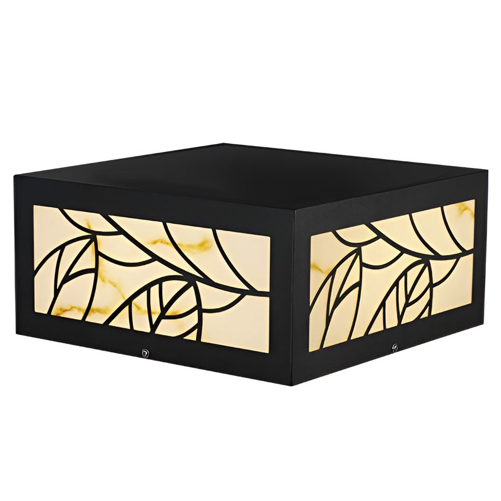 Rachel Square Modern Deck Post Marble Outdoor Pillar Light