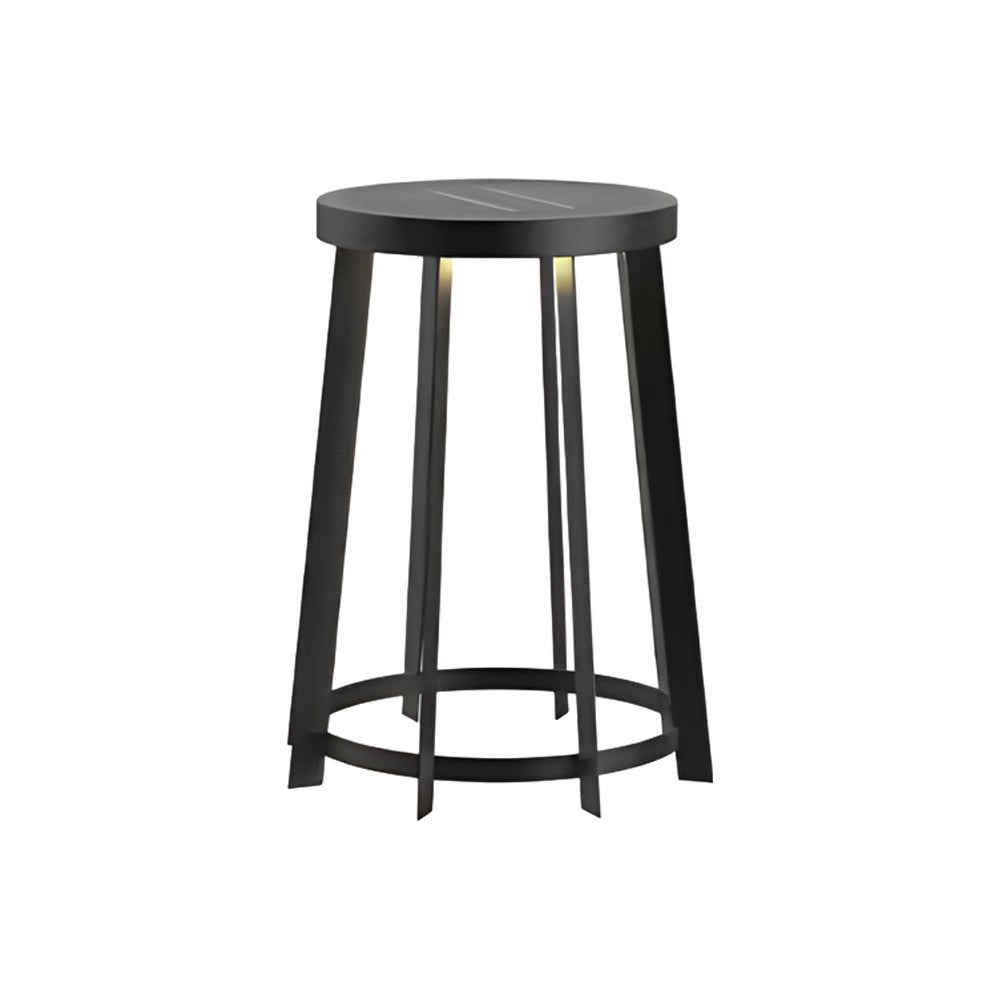 Blanche Round Stool Solar Classic Steel Outdoor Light