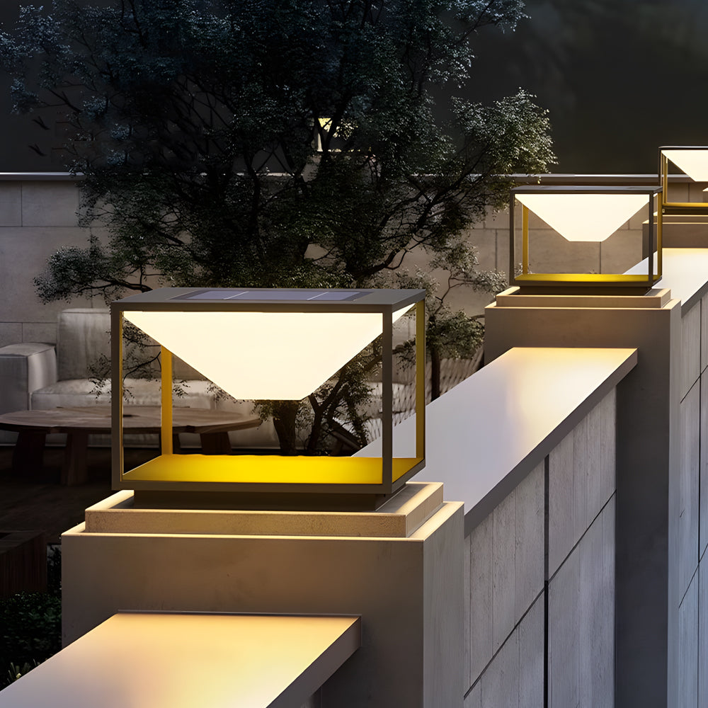 Ezran Square Stainless Steel Outdoor Pillar Light