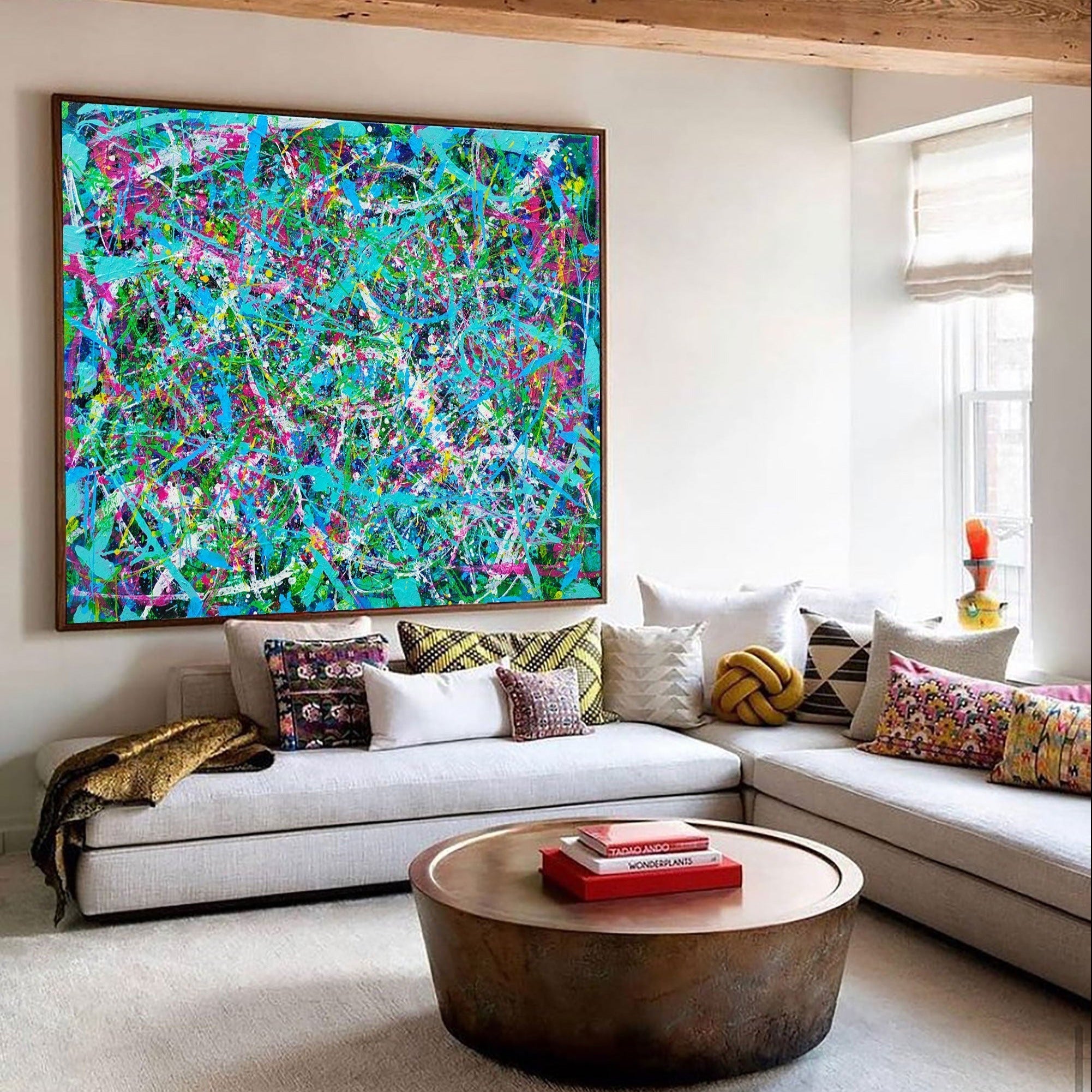 Blue Horizontal Abstract Art 47'' X 36'' IS80 - Neutralighting