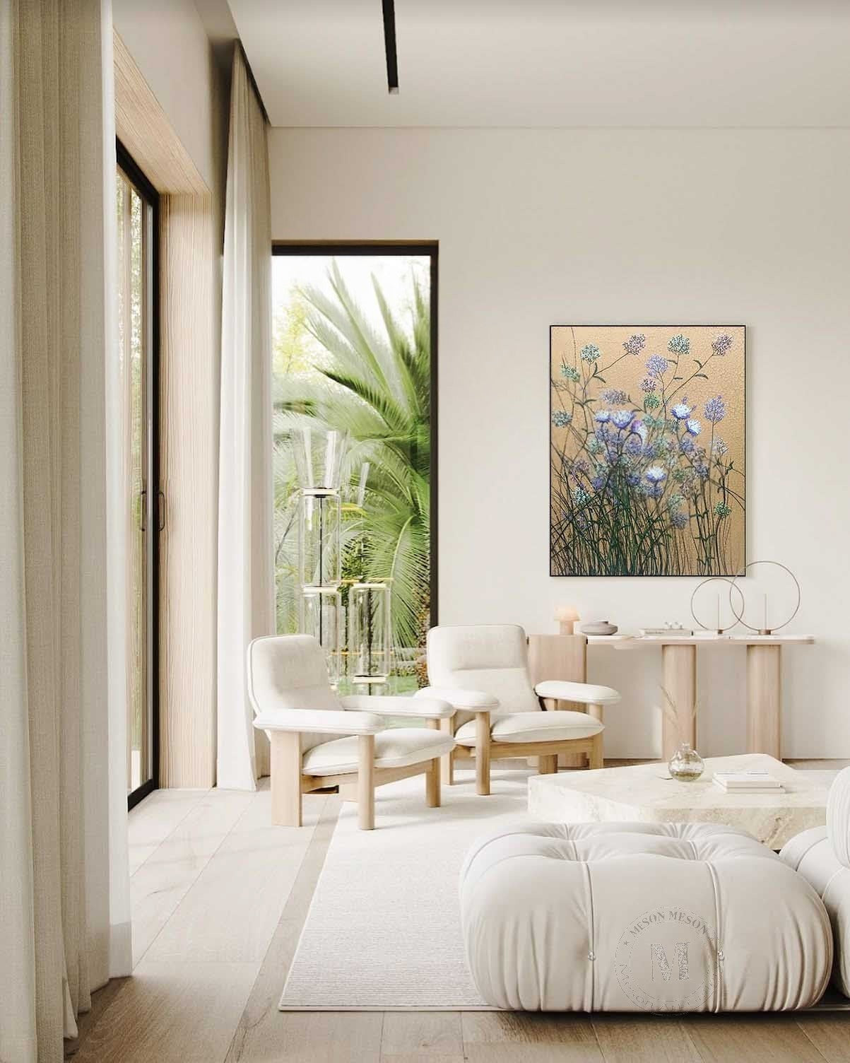 Wall Art Wildflower Meadow Crackle - Neutralighting