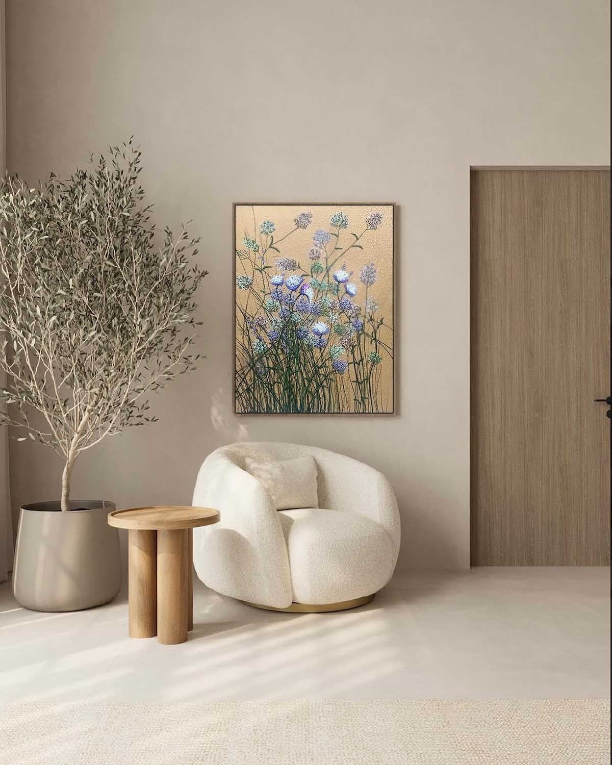 Wall Art Wildflower Meadow Crackle - Neutralighting