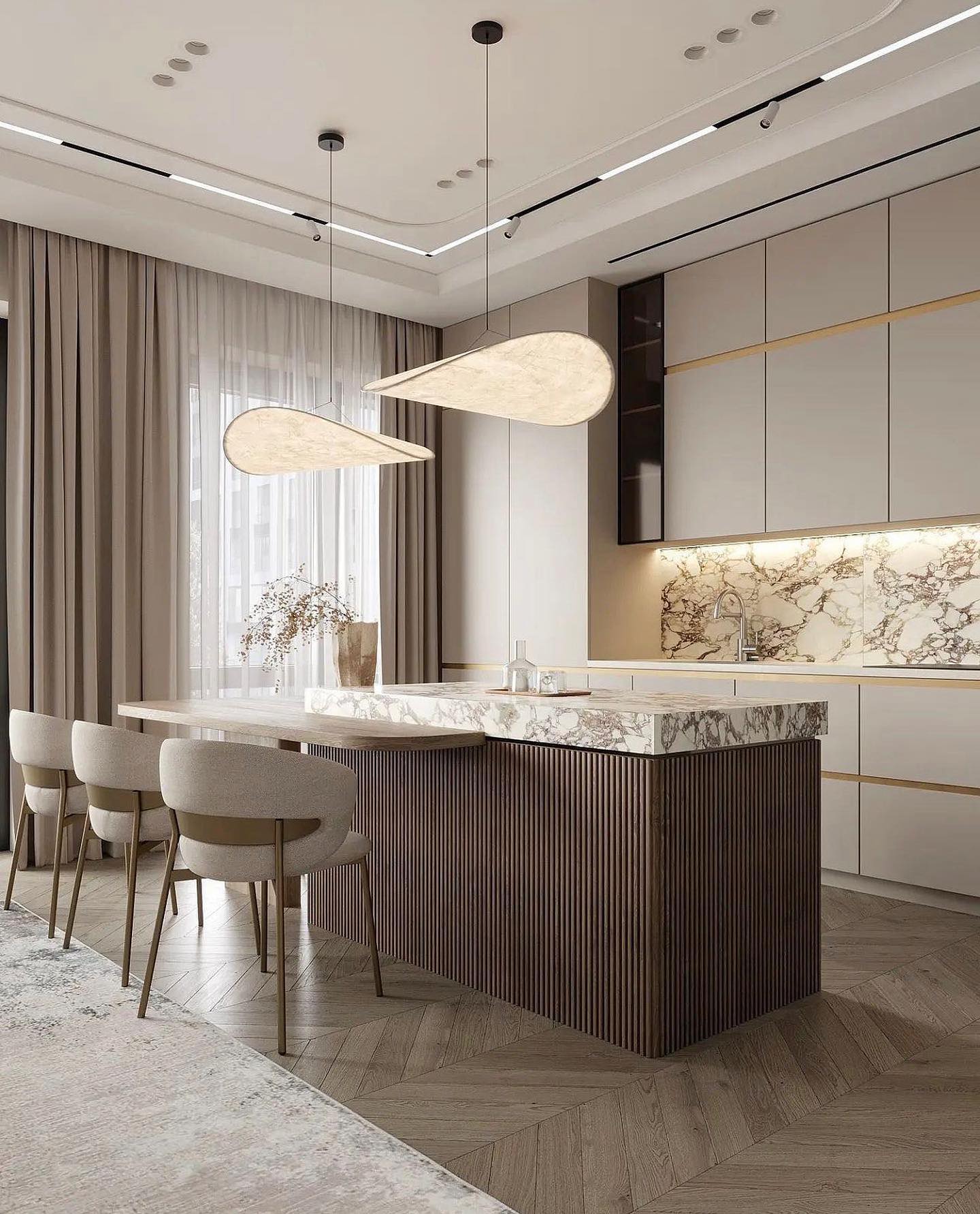 Larenol Paper & Glass Fiber Pendant Lamp-Neutral Decor