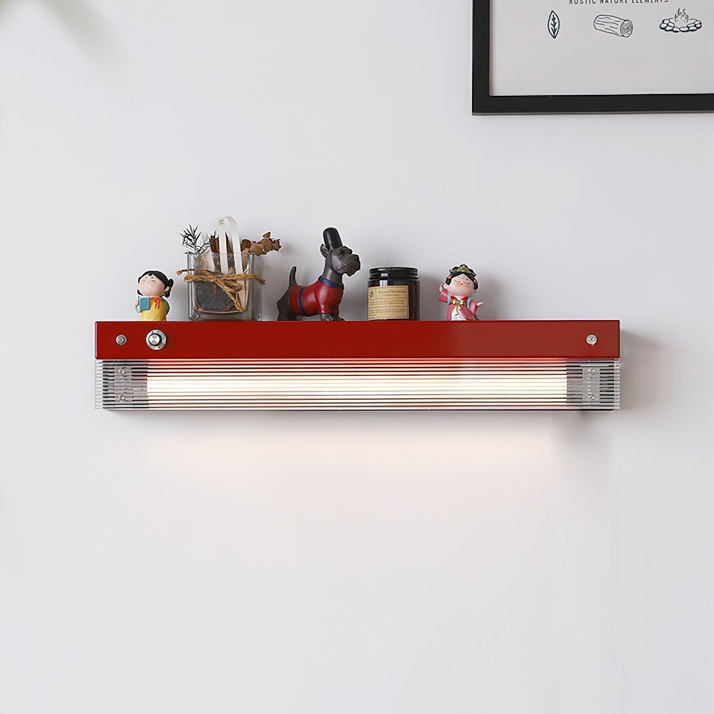 Close-up of the ribbed acrylic diffuser on the Totem Wall Lamp.