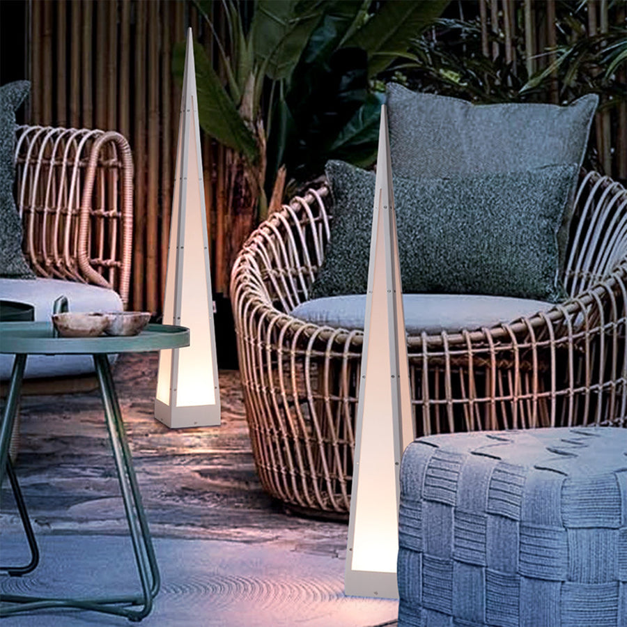 Fremn Geometric Stainless Steel Outdoor Floor Lamp
