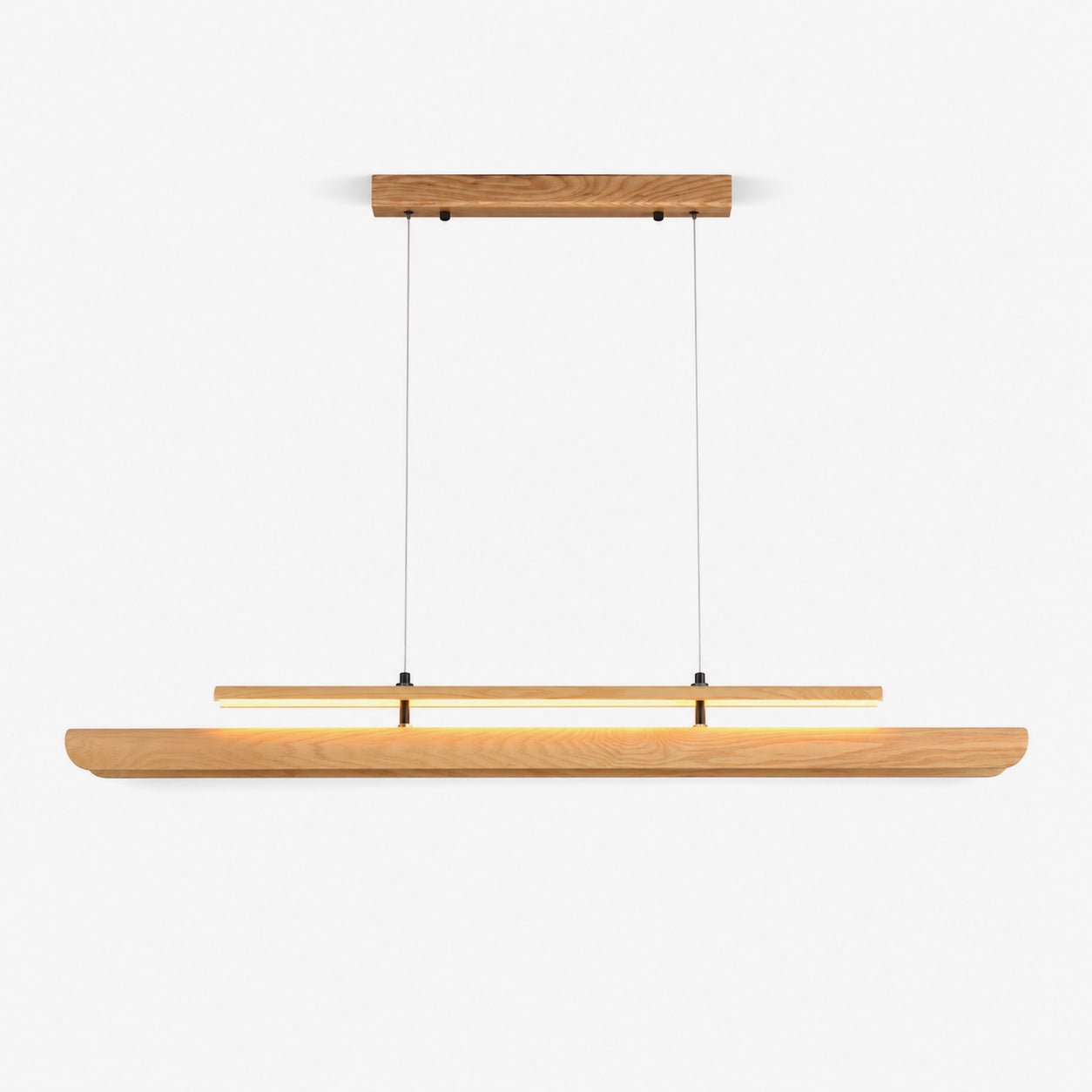 Two Tier Wood Linear Pendant Light-Neutral Decor