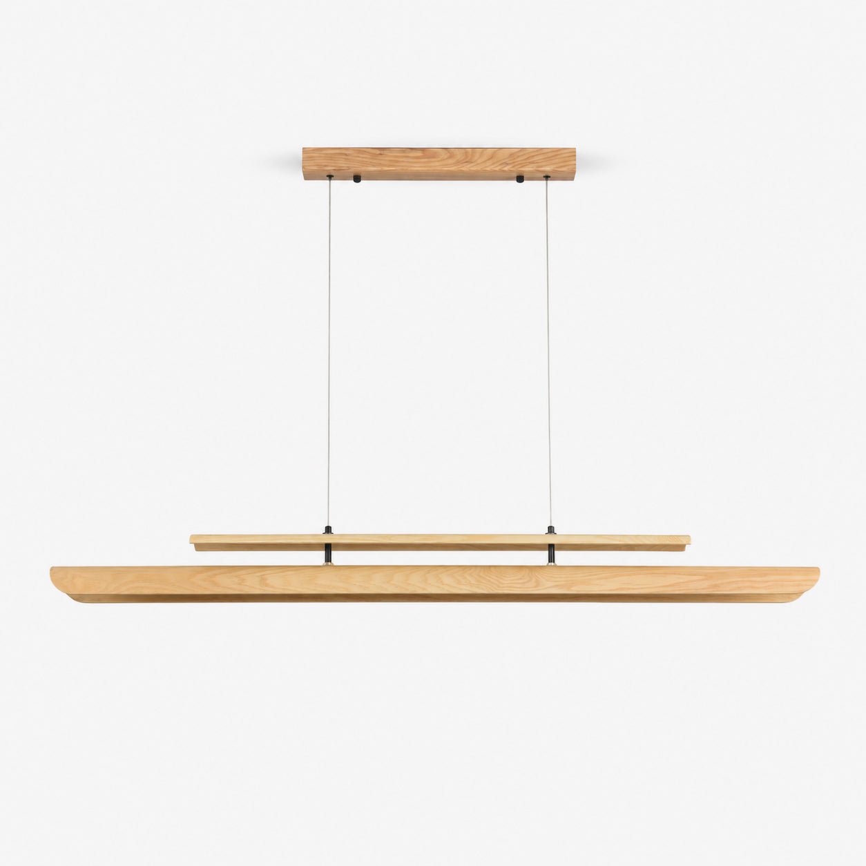 Two Tier Wood Linear Pendant Light-Neutral Decor