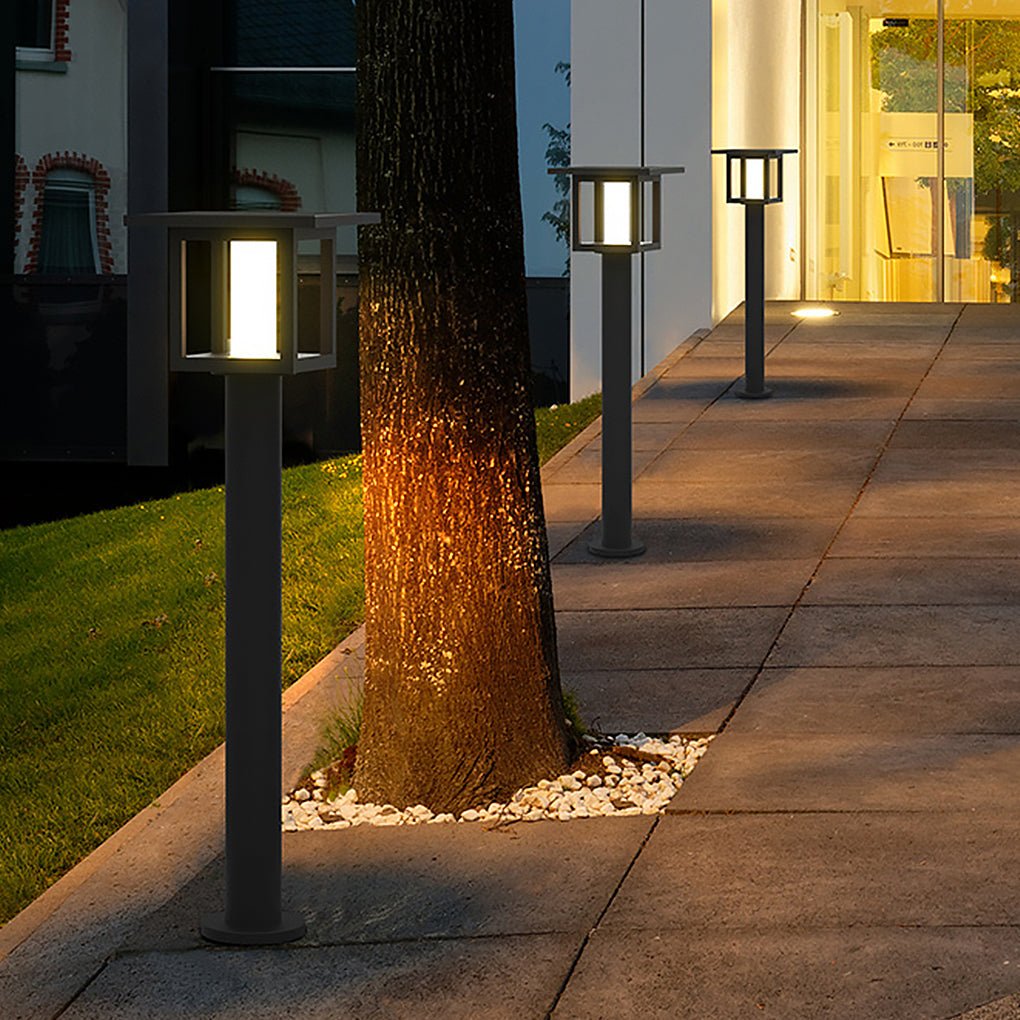 Freea Vintage Wide Top LED Glass Outdoor Post Lights