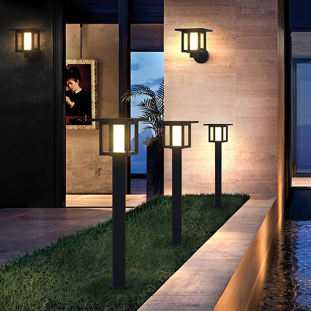 Freea Vintage Wide Top LED Glass Outdoor Post Lights