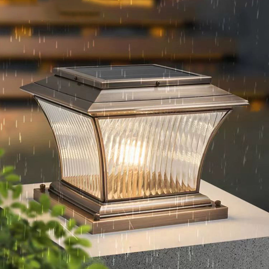 Counse Copper European style Glass Outdoor Pillar Light