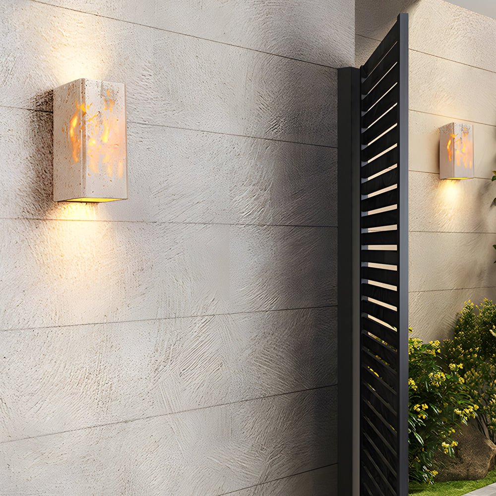 Lighth Wabi-Sabi Yellow Travertine Outdoor Wall Sconce
