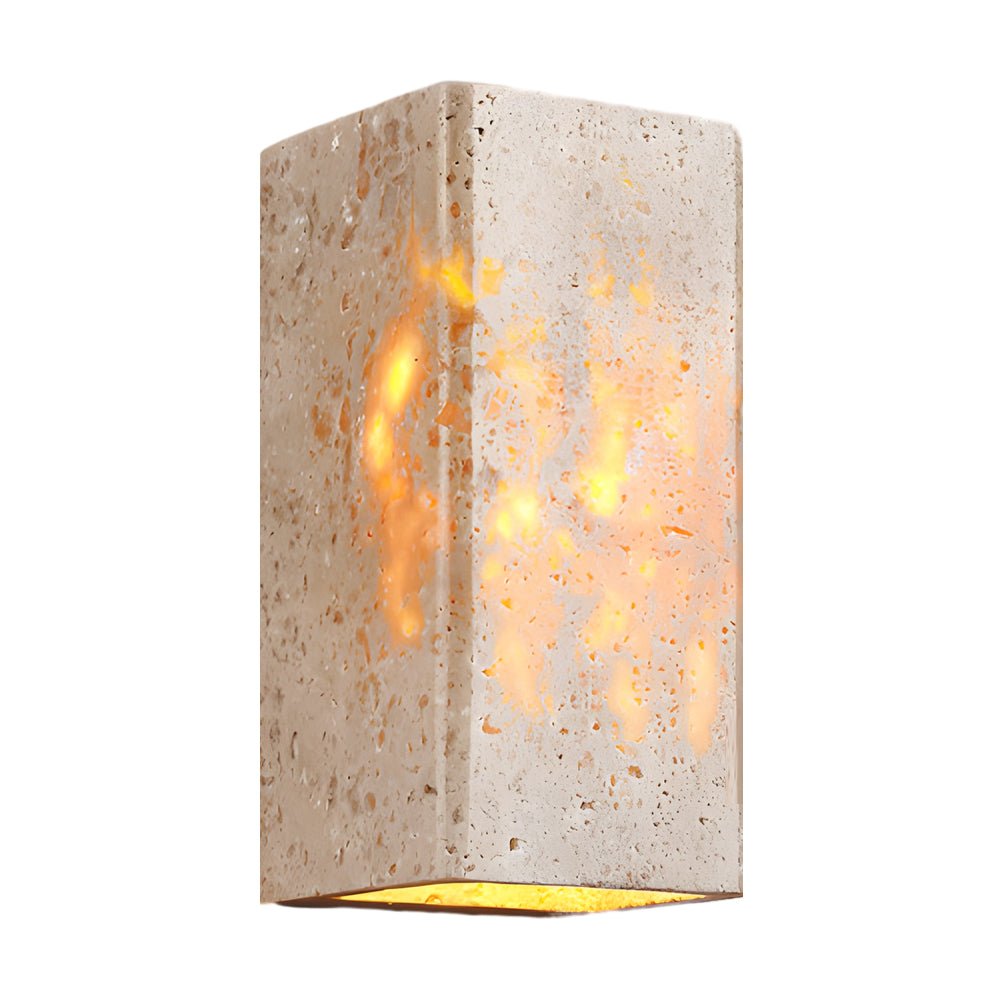 Lighth Wabi-Sabi Yellow Travertine Outdoor Wall Sconce