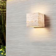 Lighth Wabi-Sabi Yellow Travertine Outdoor Wall Sconce