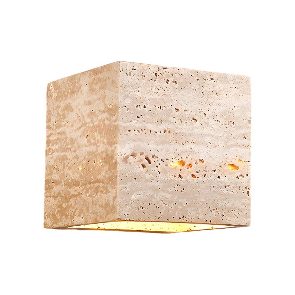 Lighth Wabi-Sabi Yellow Travertine Outdoor Wall Sconce