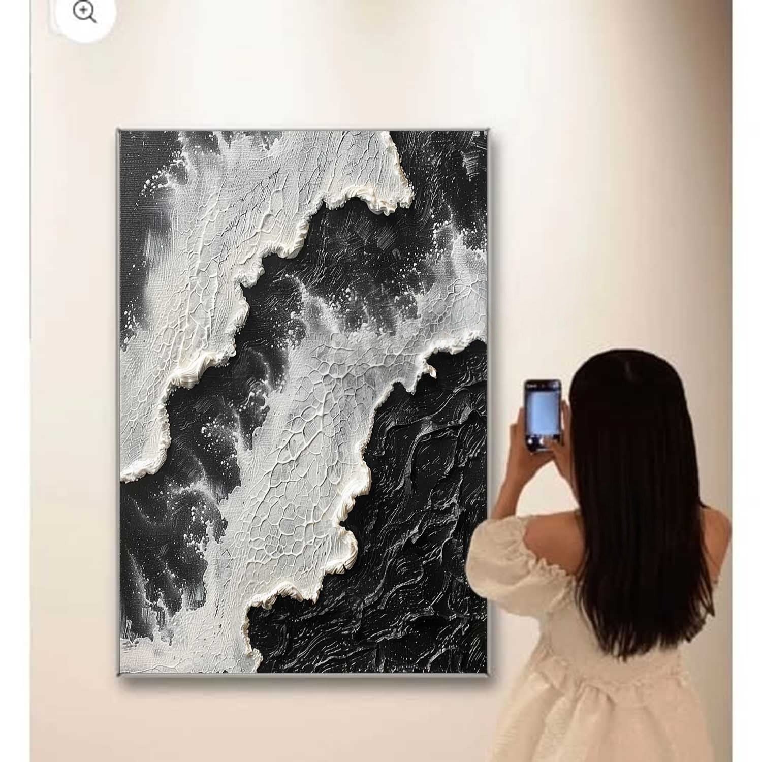 Wall Art Monochrome Ocean Wave - Neutralighting