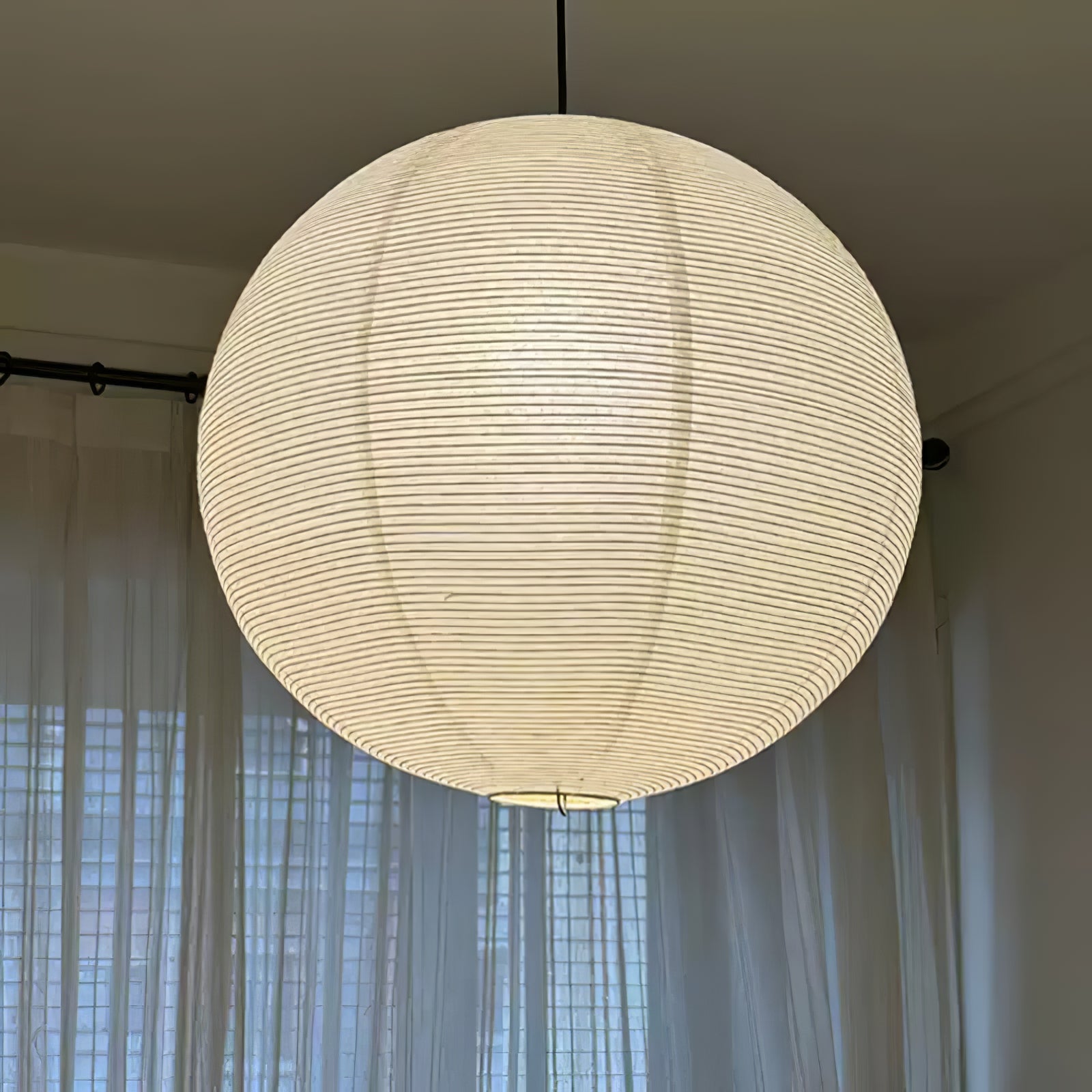 Noveno Pendant Lamp Bamboo Washi Paper Round-Neutral Decor