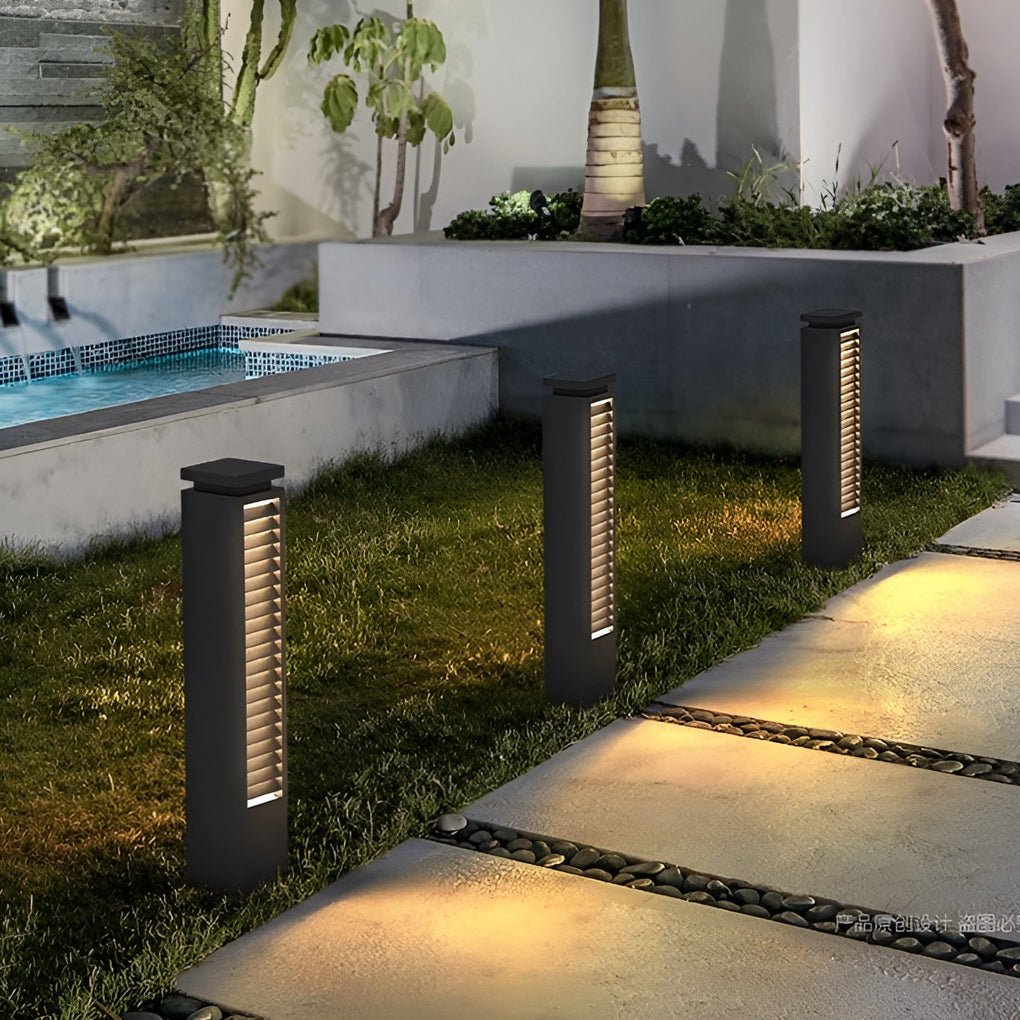 Zaary Sleek Modern Steel Outdoor Pathway Lights