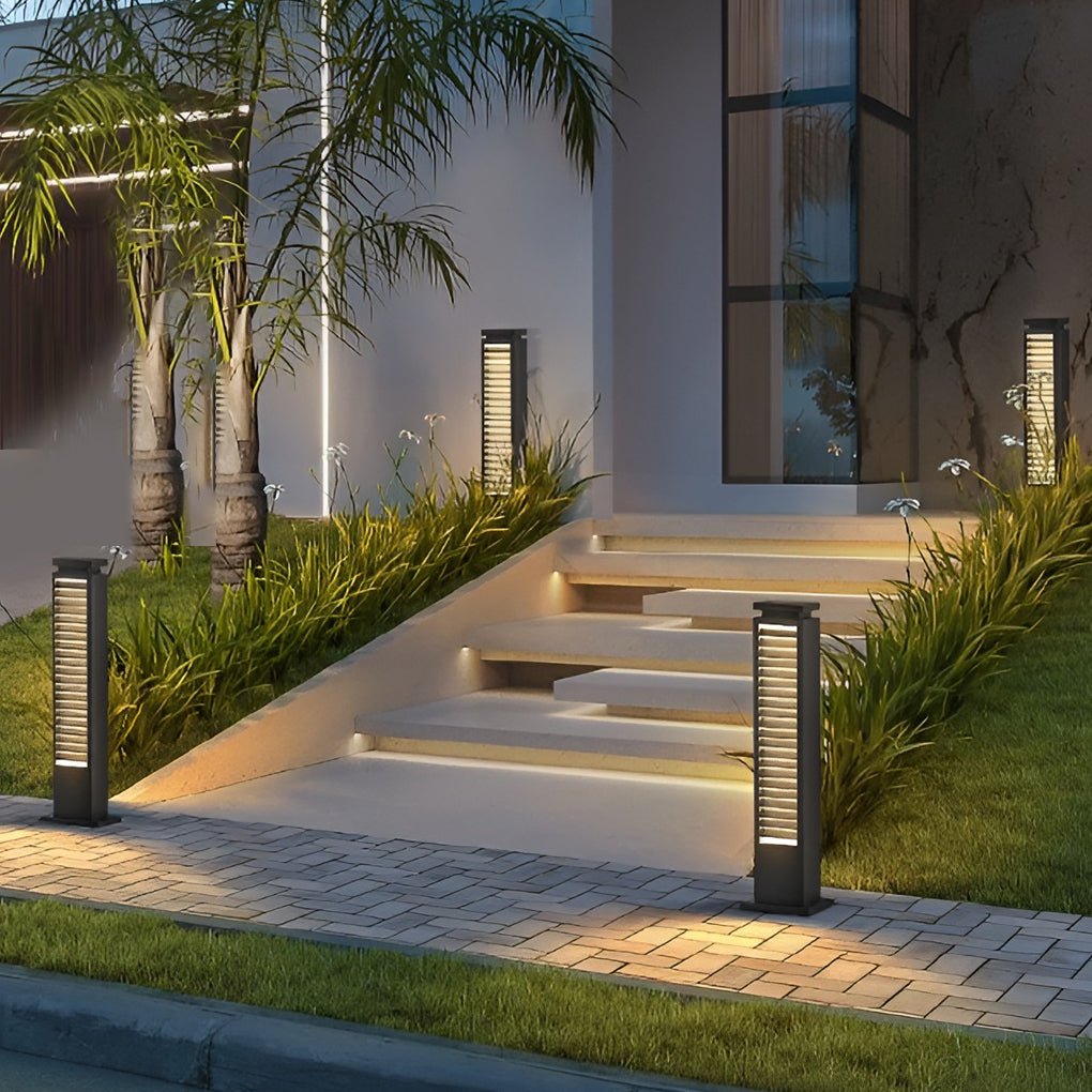Zaary Sleek Modern Steel Outdoor Pathway Lights