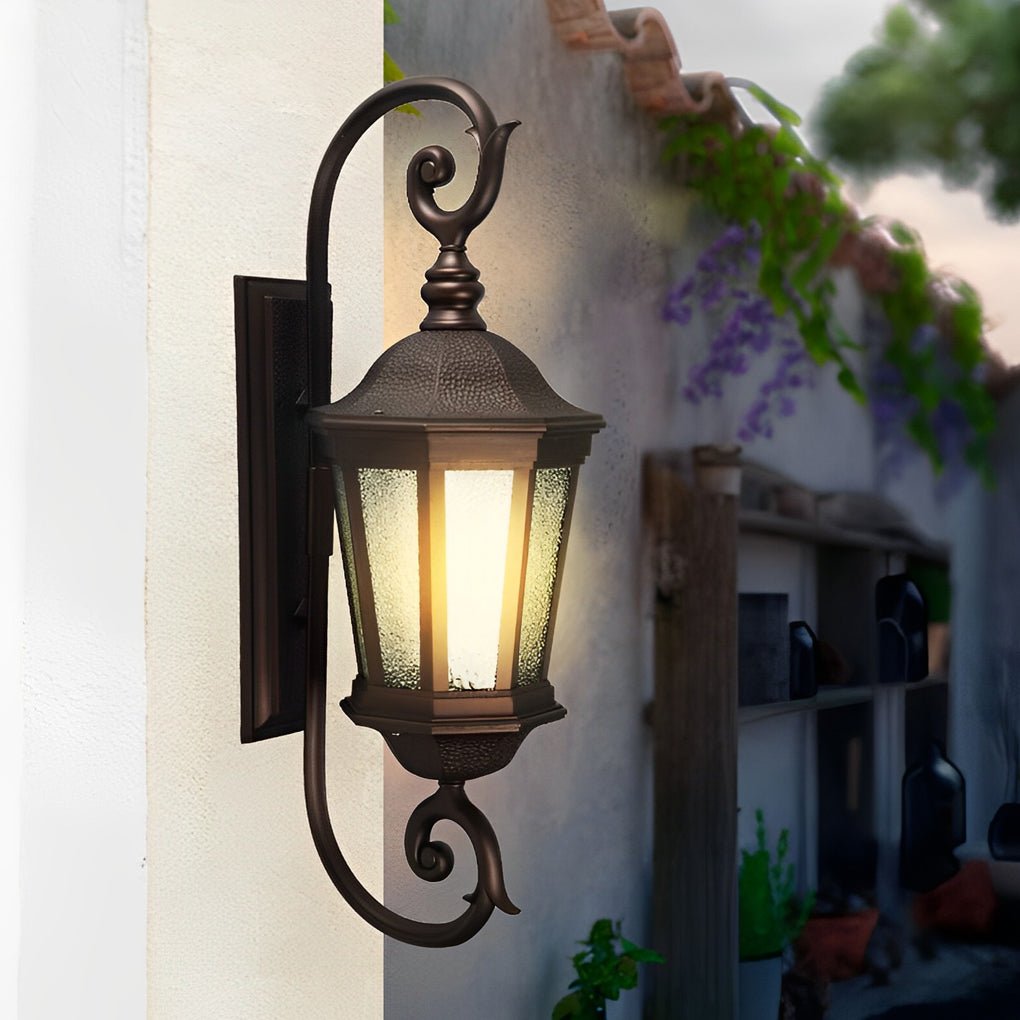 Quinlan Retro Shade European Glass Outdoor Wall Lights